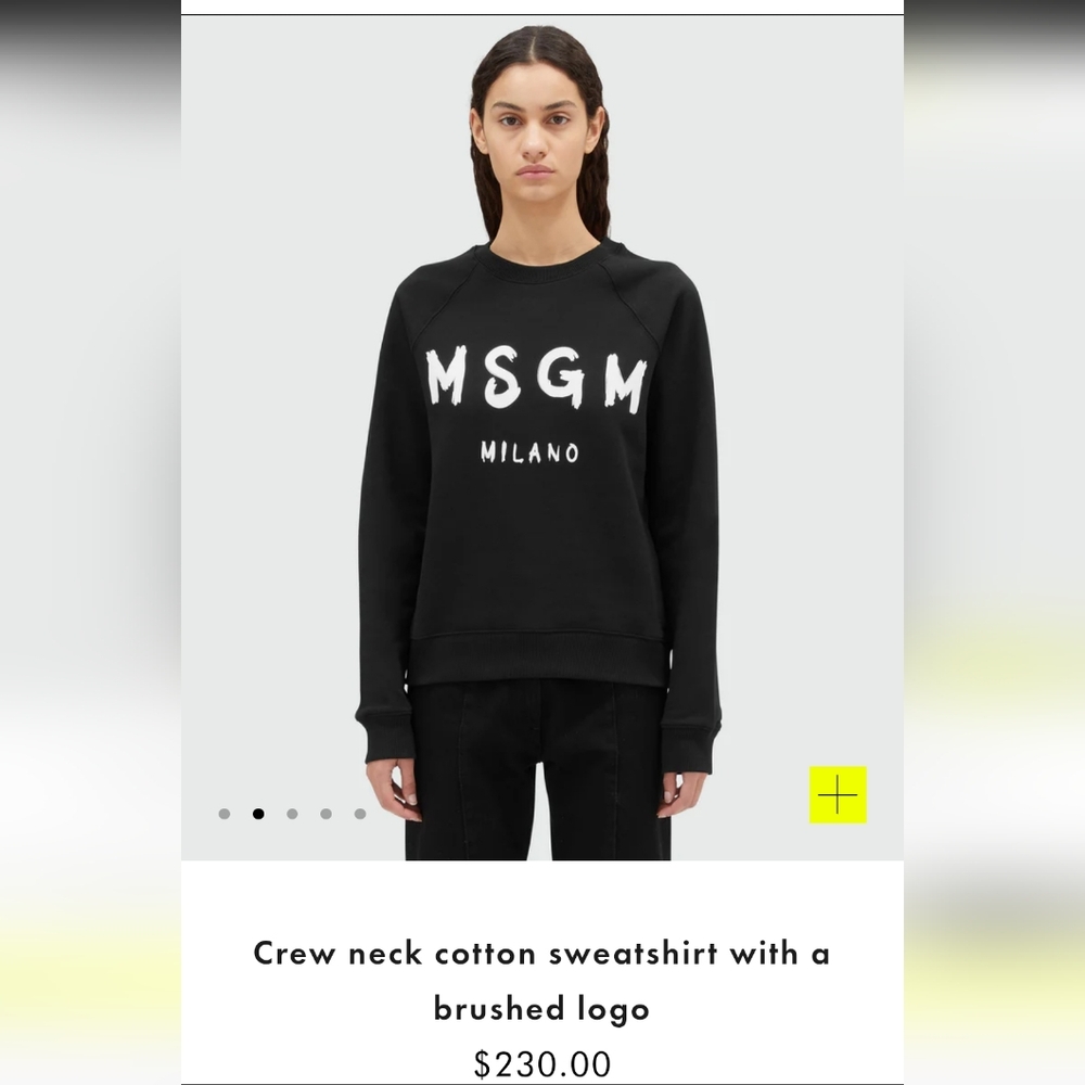 MSGM Black Crew Neck Sweatshirt